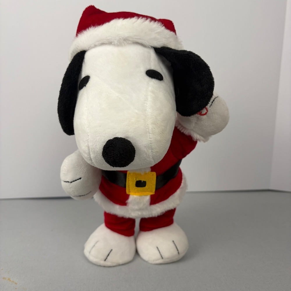 Gemmy Peanuts Snoopy‎ Santa Claus Animated Waddler Plush Christmas Holiday 11in
